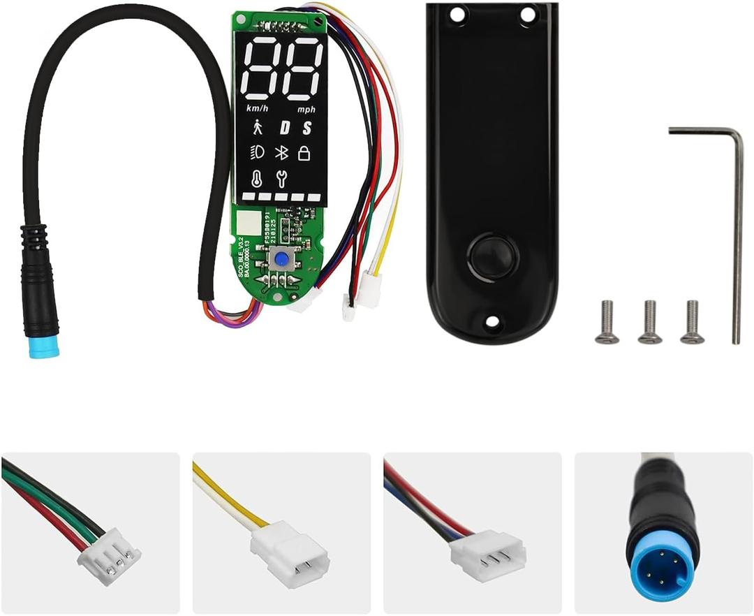 Dashboard Circuit Board Digital Display, Electric Scooter Board Dashboard Cover Set for MAX G30, Electric Modification BT Digital Display Dashboard with Display Panel Cover