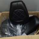 Low-Profile Leather Seat Pillion Passenger Rider Seat Set Compatible with Harley Touring Road King Street Glide Road Glide Electra Glide CVO 2009-2023 (Blue stitching)