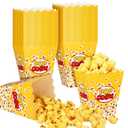 Panelee 100 Pack Popcorn Boxes for Movie Night 24oz Popcorn Disposable Paper Bucket Bags Bulk Snack Container Cups Holder for Christmas Party Carnival (5 x 3.75 x 2.25 Inch)