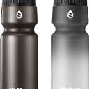 Leak Proof Bicycle Water Bottle, 2-Pack Bike Water Bottle, BPA Free, Cycling & Sport Squeeze, with Capacity Scale, for Riding, Gym (Black & Black White, 24oz)