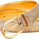Fashion Sparkly PU Leather Waist Belts for Women Formal Dresses Jeans Small