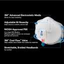 3M P95 Particulate Respirator 8577, 2 Pack, Carbon Layer For Odor Reduction, Features COOL FLOW Exhalation Valve, NIOSH-APPROVED, Advanced Filter Media For Easy Breathing, Comfortable (8577C2-DC-PS)