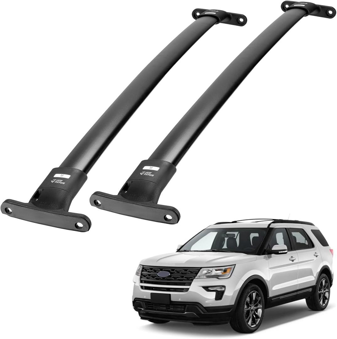 JOYTUTUS Roof Rack Cross Bars Compatible with Ford Explorer 2016-2019, Heavy Duty Aluminum Roof Rails Crossbars Rooftop Cargo Bars Luggage Racks Carrier