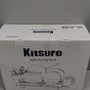 Kitsure Large Dish Drying Rack - Extendable Dish Rack, Multifunctional Dish Rack for Kitchen Counter, Anti-Rust Dish Drainers with Cutlery & Cup Holders 19.2"-26.7" L x 12.9" W, Green (Standard)