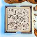 Set 02 Poodle Dog Coaster - Poodle Dog Puzzle Wooden Coaster Set - Interlocking Jigsaw Drink Mats with Laser-Cut Design for Poodle Lovers (Poodle Coasters)