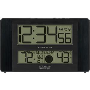 La Crosse Technology Atomic Digital Wall/Table Clock, 11.1" x 6.5" (513-1417BS)