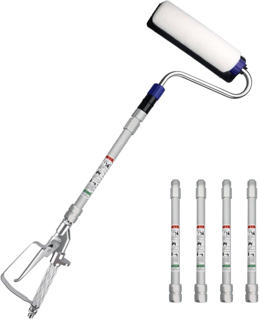 Airless Paint Sprayer Roller Inner Feed for High Pressure Airless Spray Gun with Wand Power Wall Brush Self-Priming Paint Roller 11.8 inch Extension Pole