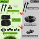 MIXC Greenhouse Micro Drip Irrigation Kit Automatic Irrigation System Patio Misting Plant Watering System with 1/4 inch 1/2 inch Irrigation Tubing Hose Adjustable Nozzle Emitters Barbed Fittings