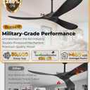 72" Outdoor Ceiling Fans for Patios, Matte Black Ceiling Fans Without Lights, 3 Blades Wood Ceiling Fan with No Light by Remote Control for Indoor Outdoor Patio Porch Living Room