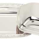 Stainless Steel Serving Plate, 7"x 5" Fruit Tray with Swan Handle Lid, Fruit Dish Snack Serving Tray Decorative Dessert Platter Candy Holder for Wedding Home Birthday Party (Silver)