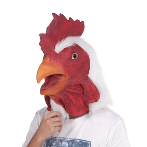Rooster Animal Head Mask For Halloweem Costume Cosplay, Latex Funny Mask for Kids and Adult