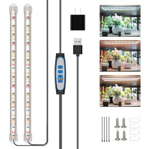 Grow Lights for Indoor Plants, 16" Full Spectrum Plant Grow Light Strips with Upgrade Timer 6/12/16 Hrs, 5 Dimmable Levels, 120 LEDs Sunlight Growing Lamp for Indoor Greenhouse, Seedlings