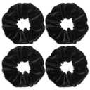 Large Scrunchies for Women 4Pcs Velvet Jumbo Scrunchies for Hair Soft Ponytail Holder Cute Colors Elastic Hair Bands Fashion Bulk Hairs Ties for Teens Girls Thick Curly Thin Fine Hairs