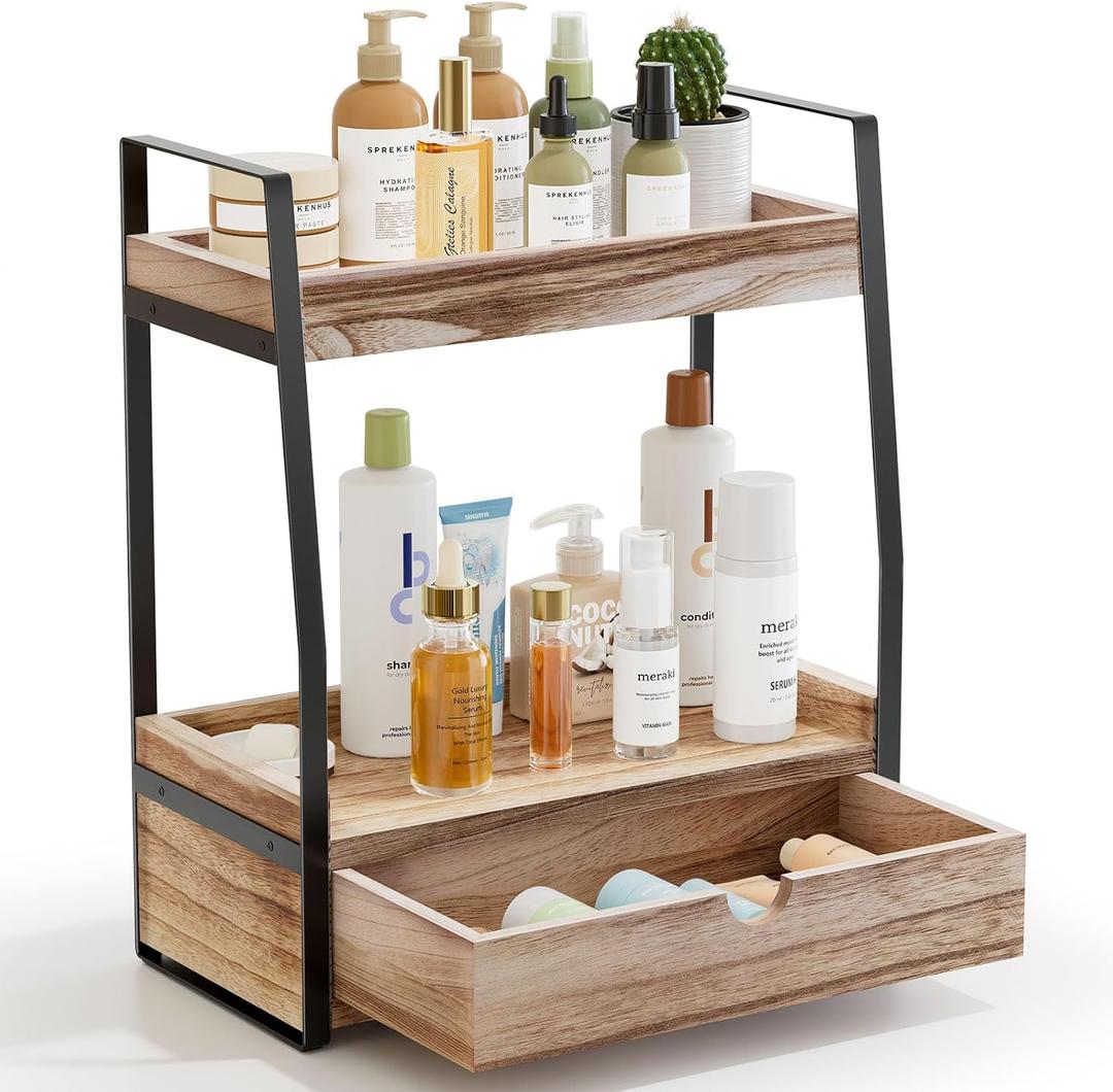 2-Tier Bathroom Organizer Countertop, Bathroom Sink Organizer Countertop, Vanity, Counter Shelf, Brown 2-Tier Bathroom Organizer Countertop, Bathroom Sink Organizer Countertop, Vanity, Counter Shelf, Brown
