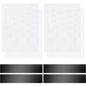 4 Pack 40cm x 30cm Magnetic Floor Vent Cover - Customizable Size PVC Mesh Register for Wall Ceiling Floor Catch Debris Hair Insect (White)