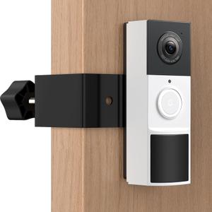 Anti-Theft Doorbell Mount Compatible with Tapo, Fully Metal Mounting Bracket for Tapo Video Doorbell D210/D235, Anti-Blocks Motion Sensor, No Drilling Adjustable for Houses/Apartments/Rentals - Black