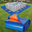 18FT Square Pool Liner Pad for Above Ground Pools, 180 GSM Heavy-Duty Puncture Resistant Under Mat, Underlayment Outdoor Tarp Protector for Lawn Concrete, Pool Floor Base Pad, Extends Liner Life
