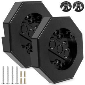 2 Pcs Siding Mounting Block for 4'' Double 1/2'' Lap Siding, Exterior Light Mounting Kit with Built-in Electrical Box, Paintable ABS Plastic, Weatherproof for T111 and Har-die-Plank Siding, Black