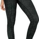 ODODOS Women's High Waisted Yoga Leggings with Pockets, Tummy Control Non See Through Workout Athletic Running Yoga Pants (Large, Black Dot)