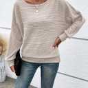 Womens Long Sleeve Shirts Crewneck Tunic Tops Pullover Sweaters Business Casual Blouses Fall Fashion 2026 (Beige, XL)