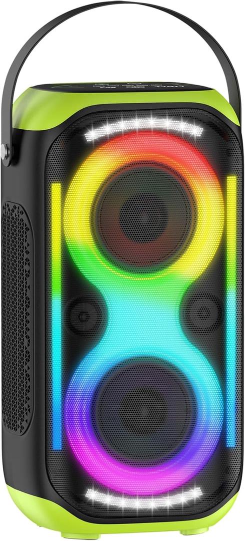 Bluetooth Speaker 160W Loud Wireless Boombox Portable Big Powerful Deep Bass Sound TWS Large Outdoor Home Party Speakers with Subwoofer LED Lights (Black)