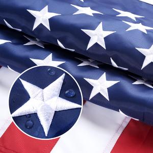 3x5 American Flags for Outside Embroidered Stars Brass Grommets