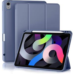 Akkerds Compatible with iPad Air 11 Inch Case 7th/6th Generation (M3/M2) 2025/2024, for iPad Air 5th/4th Generation Case 10.9 Inch 2022/2020 with Pencil Holder[Auto Sleep/Wake], Blue Gray
