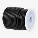 GENIQUE Real/Genuine Round Leather String Cord for Necklace, Bracelets, Jewellery, Braiding (3mm, Black Distressed)