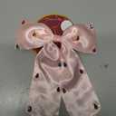 Glamorous Pastel Pink Satin Bow Hair Clip with Multi-Color Rhinestones, Pack of 4