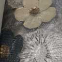 MGFDT Gold & Silver Metal Wall Art, Multi-Color Floral, 46.06" x 22.04", 43"L x 23"W