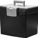 Storex File Storage Box Translucent Storage Lid, Black 1-Pack (61504F01C),  Holds up to 30 lbs., 
Style	Letter Size with XL Lid