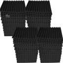 50 Pack Black 12 "X 12 "X1" Acoustic Panels Studio Soundproofing Foam Wedge Tiles,