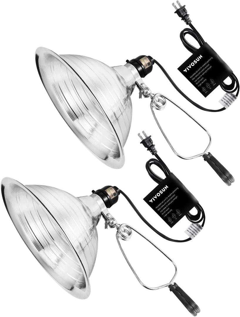VIVOSUN 4 Pack Clamp Lamp Light with Detachable 8.5 Inch Aluminum Reflector up to 150 Watt E26 Socket (No Bulb Included), 6 Feet Cord, UL Listed