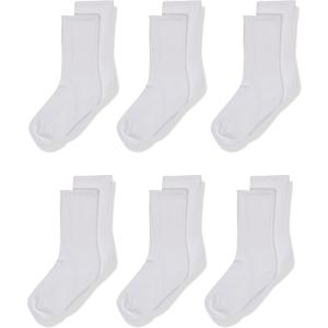 Jefferies Socks Girls' Half-Cushion Seamless Socks (Pack of 6) (Large, White)