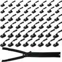 48PCS Zipper Repair Kit, Black Replacement Zipper Sliders and Pulls, 3 Assorted Sizes for Fixing Jackets, Coats, Backpacks, Luggage, Handbags and Tents