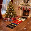 Christmas Long Strip Carpet,9.8 * 2Ft Halloween Decorations Indoor,Fall Decorations Nutcracker Non-Slip Kitchen Carpet,Christmas Hallway Runner Suitable for Home Kitchens Living Room