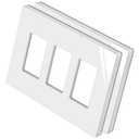 BESTTEN [2 Pack] 3 Gang Mid Size Screwless Wall Plate, USWP4 Gloss White Series, H4.88 x W6.74, Unbreakable Polycarbonate Midway Outlet Cover