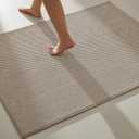 TYUU Large Bathroom Rugs Non Slip Washable Bath Rugs Super Absorbent Bathroom Rug Thin Quick Dry Low Pile Bath Mats, Beige 36"x48"