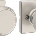 Kwikset Maven Interior Passage Door Knob, Handle for Closet and Hallway Doors, Square Non-Locking Doorknob in Satin Nickel, with Microban Protection (1 Pack)