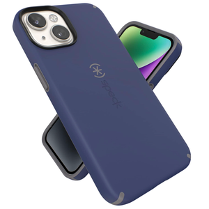 Speck iPhone 14 & iPhone 13 Case Slim Phone Case with Drop Protection, Scratch Resistant with Soft Touch for 6.1 inch iPhones  Dual Layer Case, Prussian Blue/Cloudy Grey CandyShell Pro