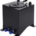 LokoCar 2.5 Gallon 10L Fuel Cell Tank with Cap and Level Sender Polished Aluminum Universal Black