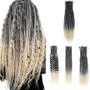Sangtok 24in Single Ended 3 in 1 Dreadlock Extensions, 3pcs Grey to Blonde Mixed Dreads Extensions Set SE Dreads with Curly Dreadlocks for White Women