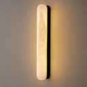 French Minimalist Style Alabaster Metal Wall Light, Personalized Single-Head Wall Lamp, LED Warm Light Flush Mount Wall Sconce,Bedrooms Living Rooms Porche Decorative Light Fixtures.