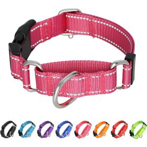 Martingale Collar for Dogs,Reflective Martingale Dog Collars with Quick Release Buckle,Adjustable Nylon No Pull Dog Collar for Walking Training (Red, Extra Large) (Medium)