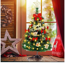 Small Christmas Tree with Lights and Ornaments, 60cm Tabletop Mini Christmas Tree with Light, Star Topper, DIY Artificial Tabletop Xmas Tree for Office Home Indoor Decoration