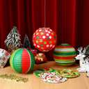 6 Pcs Christmas Paper Lantern 10" Red & Green Hanging Paper Lanterns Christmas Ceiling Hanging Decorations for Xmas Home Indoor Holiday Party Decor (Red&Green)