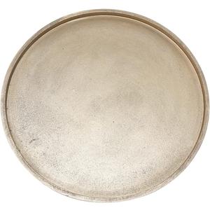 DN DECONATION Gold Tray, Large Decorative Trays for Coffee Table, Ottoman, Farmhouse Tray, Round Wooden Trays for Living Room Decor (15", 15'' Worn Gold)