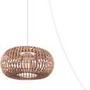 GLOBE Electric 65939 Fitz 1-Light Plug-in or Hardwire Pendant Lighting, Rattan Shade, White Socket