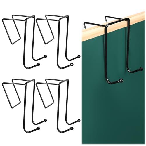 Frienda 4 Pcs Office Cubicle Hooks Cubicle Panels Hangers for Coats, Bags, Umbrellas, Keys, Black Steel, 2-3 Inch Panel Fit