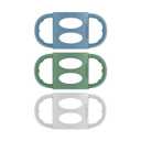 Dr. Brown's Narrow Baby Bottle Handles, 100% Silicone, Easy Grip Removable Handles for Bottle to Sippy Cup Transition, Blue/Gray/Green, 3-Pack, 4m+